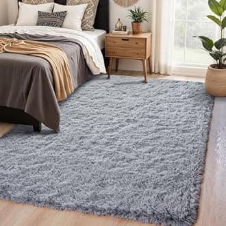 Chicrug Soft Area Rugs for Bedroom Living Room Plush Fluffy Rug 9x11 Feet, Shag Furry Area Rug Carpet Non Shedding for Nursery Children Kids Girls Room Home Decorative, Grey