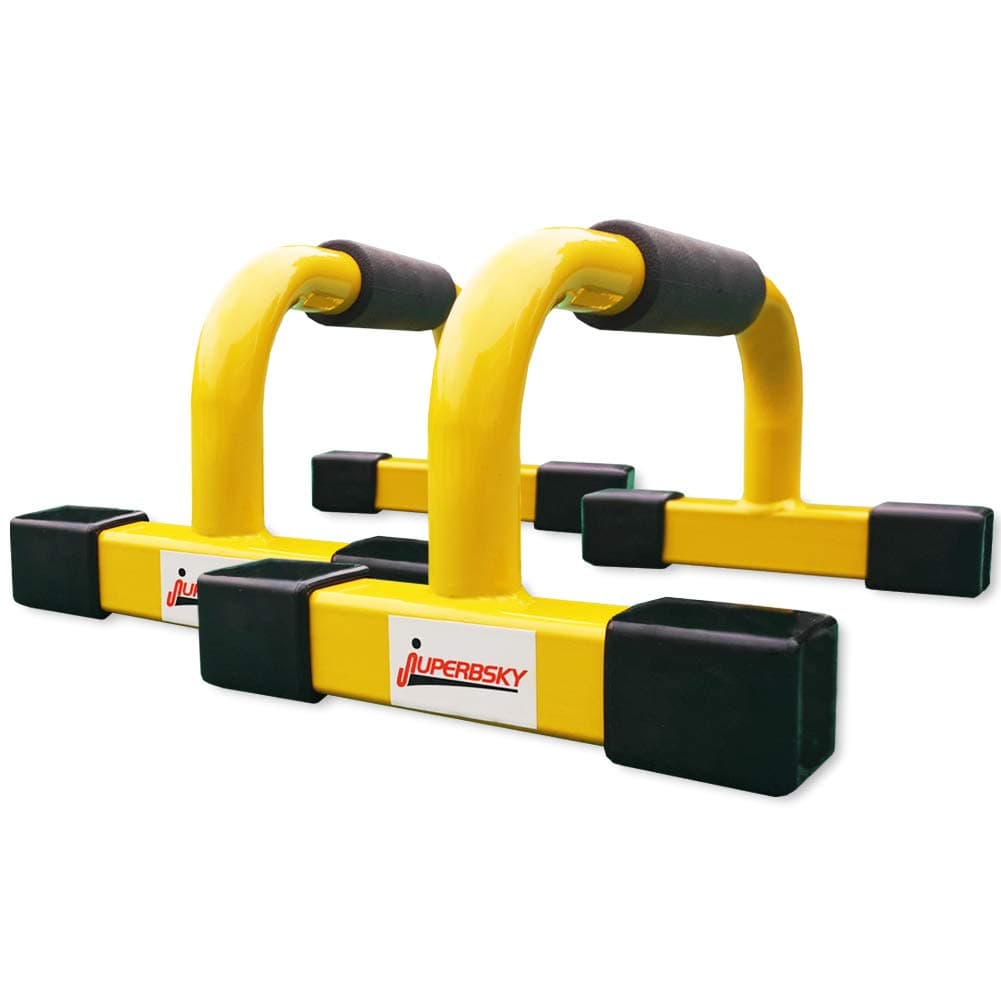 Push-Up Stands Bars Parallettes Set for Workout Exercise (Yellow, 13"x 8.5"x 8")