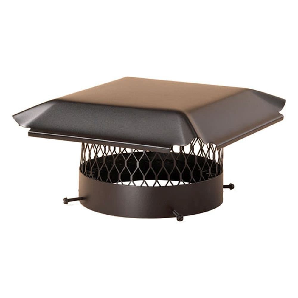 Draft King CBO14 Round Bolt On Black Galvanized Steel Single Flue Chimney Cap, 14" Diameter