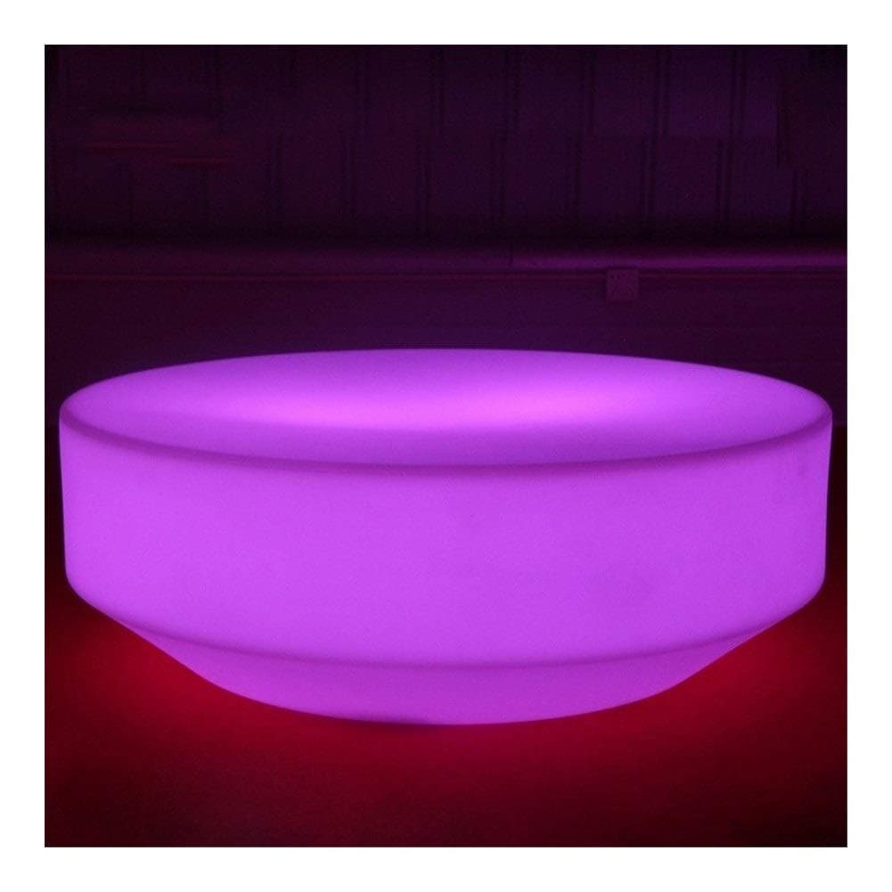 HHGO LED Plastic Remote Control Table, Portable Multi-function Modern Round Desk, Side Bedroom Personality Bedside Corner Living Room Small Apartment Small Table