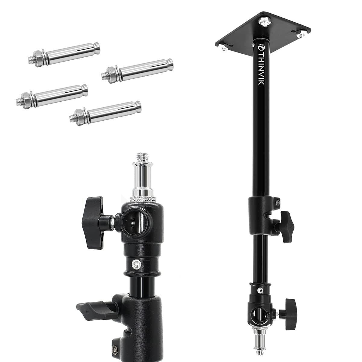 Thinvik Photography Studio Camera Stand,Lighting Wall Ceiling Mount Boom Arm for Video Monolight,Reflector,Overhead Vertical Horizontal Mounting - Aluminum Alloy Stands for Photographic Apparatus