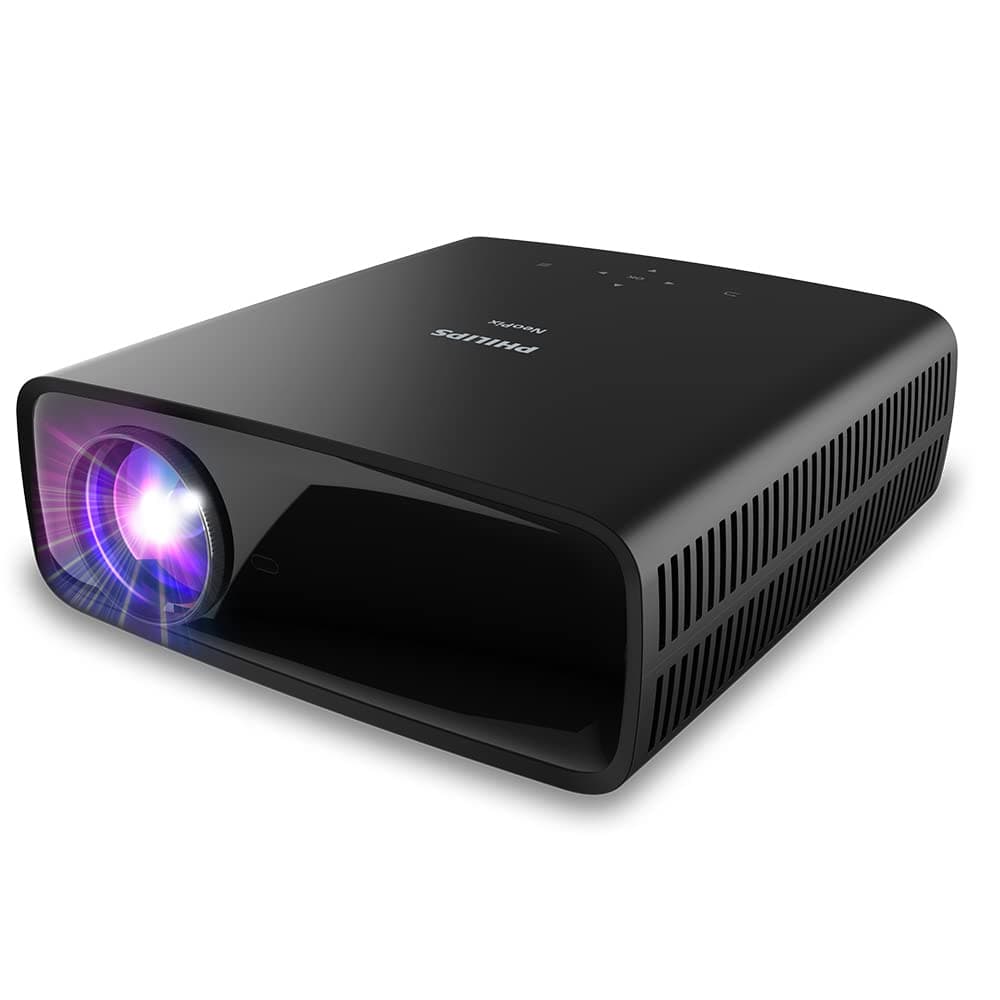 – PHILIPS NeoPix 720, True Full HD 1080p Projector with Android TV, Chromecast Built-in, HDMI & USB-C, Booming Sound, and Super Brightness