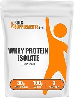 com Whey Protein Isolate Powder - Unflavored Whey Protein Powder, Nutritional Supplement - Gluten Free, 30g per Serving, 100g (3.5 oz) (Pack of 1)