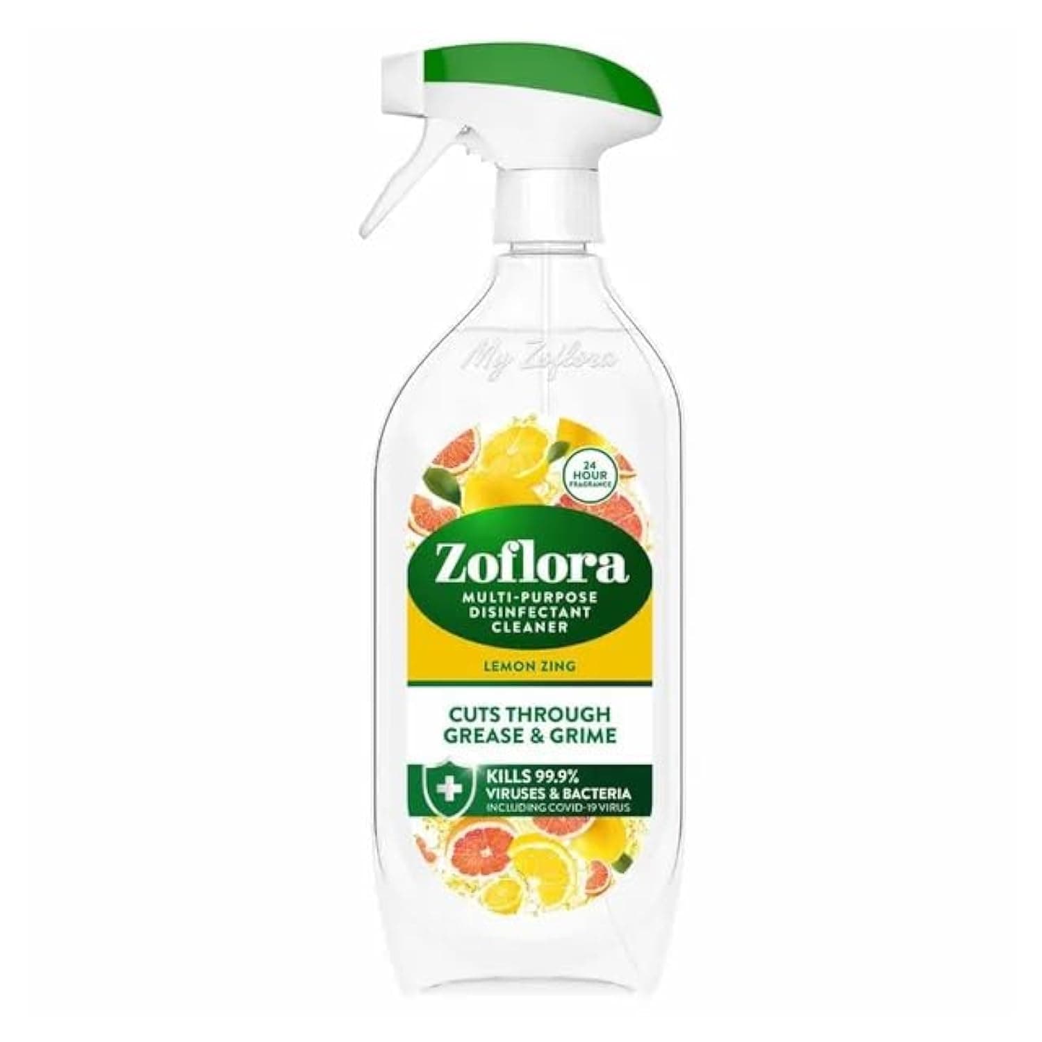 Zoflora Lemon Zing Multipurpose Cleaner Trigger Spray, 1 x 800ml, Floral Antibacterial Multi-Surface Cleaner, Pet-Friendly, Kills 99.9 Percent of Bacteria and Viruses.