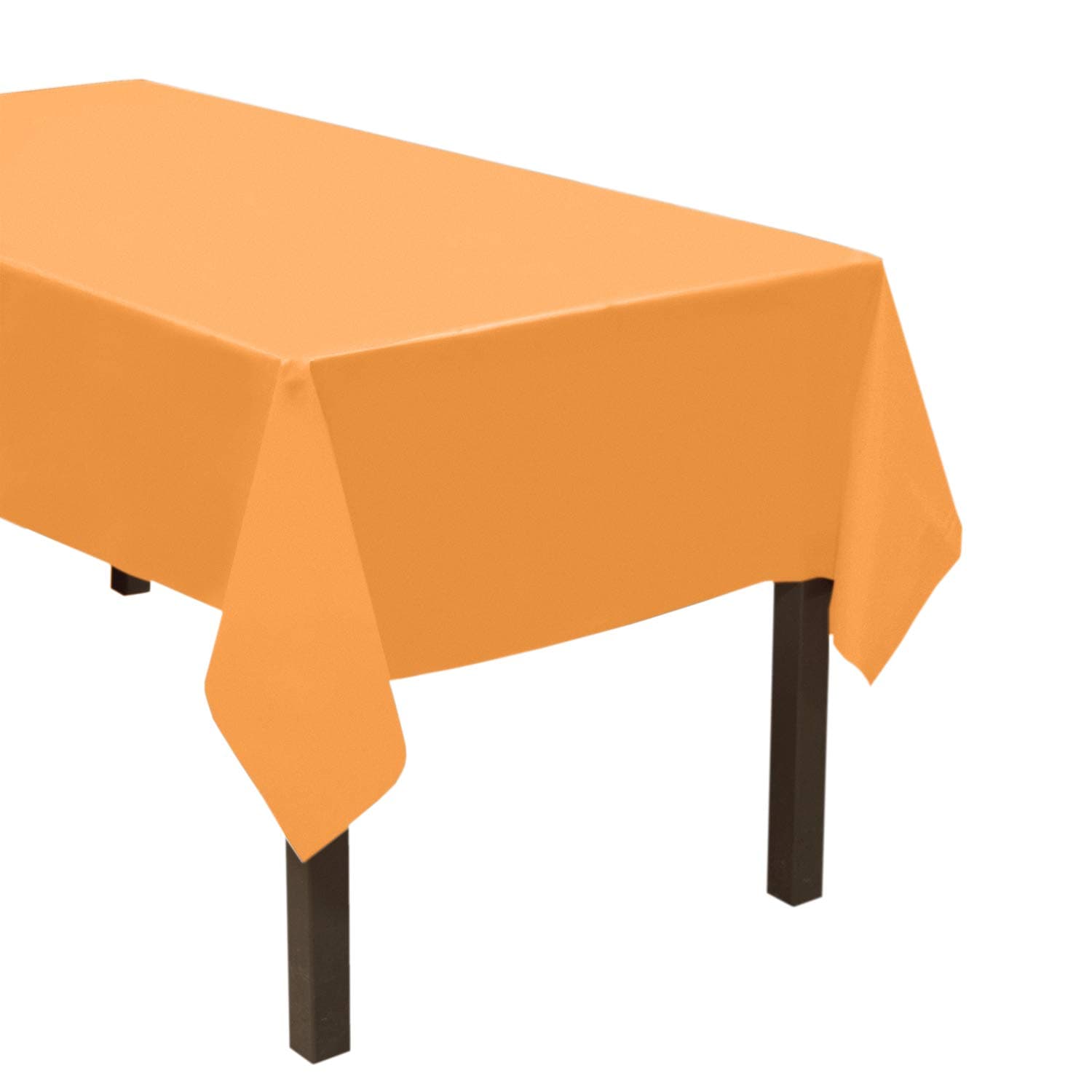 Party Essentials Heavy Duty Plastic Table Cover Available in 44 Colors, 54" x 108", Peach