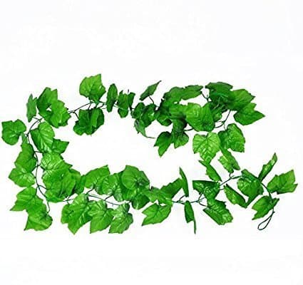 HL Technology Artificial Plants Green Grape Vine 2.4m Green Leaves Fake Plant Plastic Simulation Flowers Vines for Courtyard Decoration