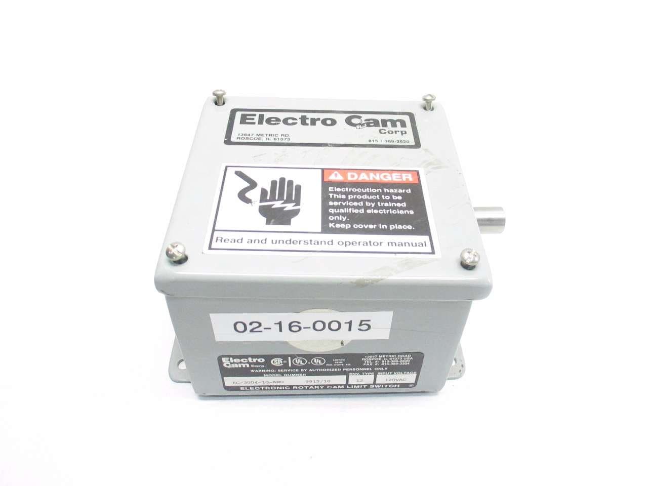 ELECTRO CAM EC-3004-10-ARO ROTARY CAM LIMIT SWITCH 120V-AC 0-200V-DC 1A D501870