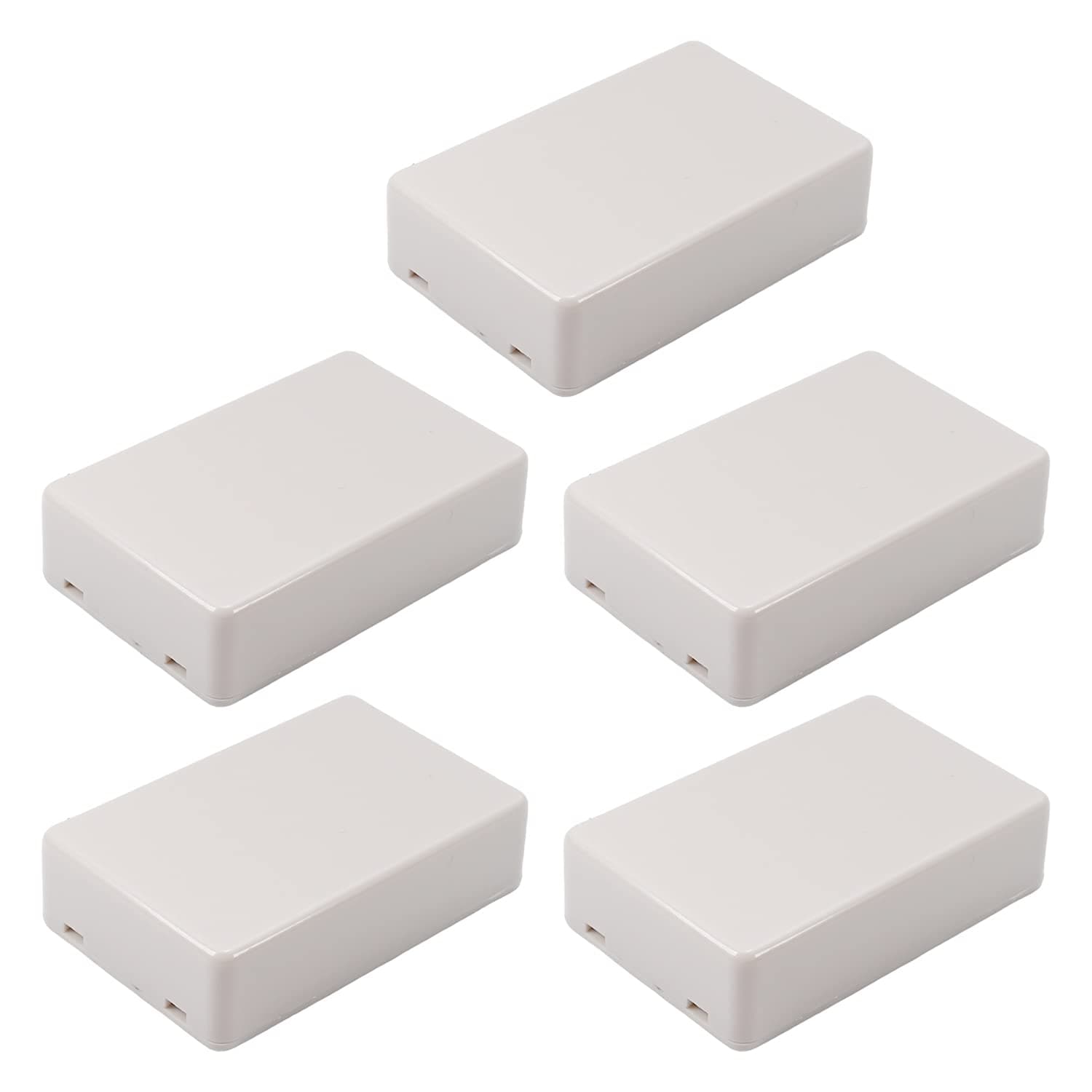 Fielect 5pcs Electronic Junction Box ABS Plastic Junction Project Box Enclosure Circuit Board Small Box 70x45x18mm White
