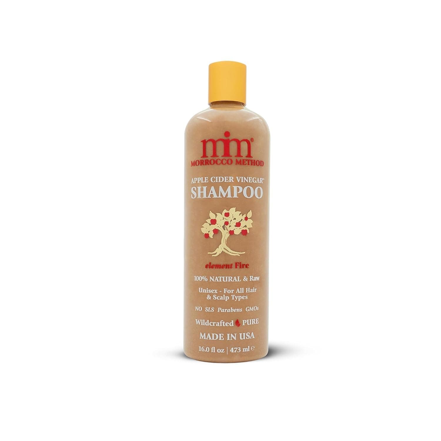 Morrocco Method Apple Cider Vinegar Shampoo - 100% Natural & Raw. Unisex. For All types of Hair and Scalp. No SLS, Parabens or GMO's. Made in USA (16 oz.)