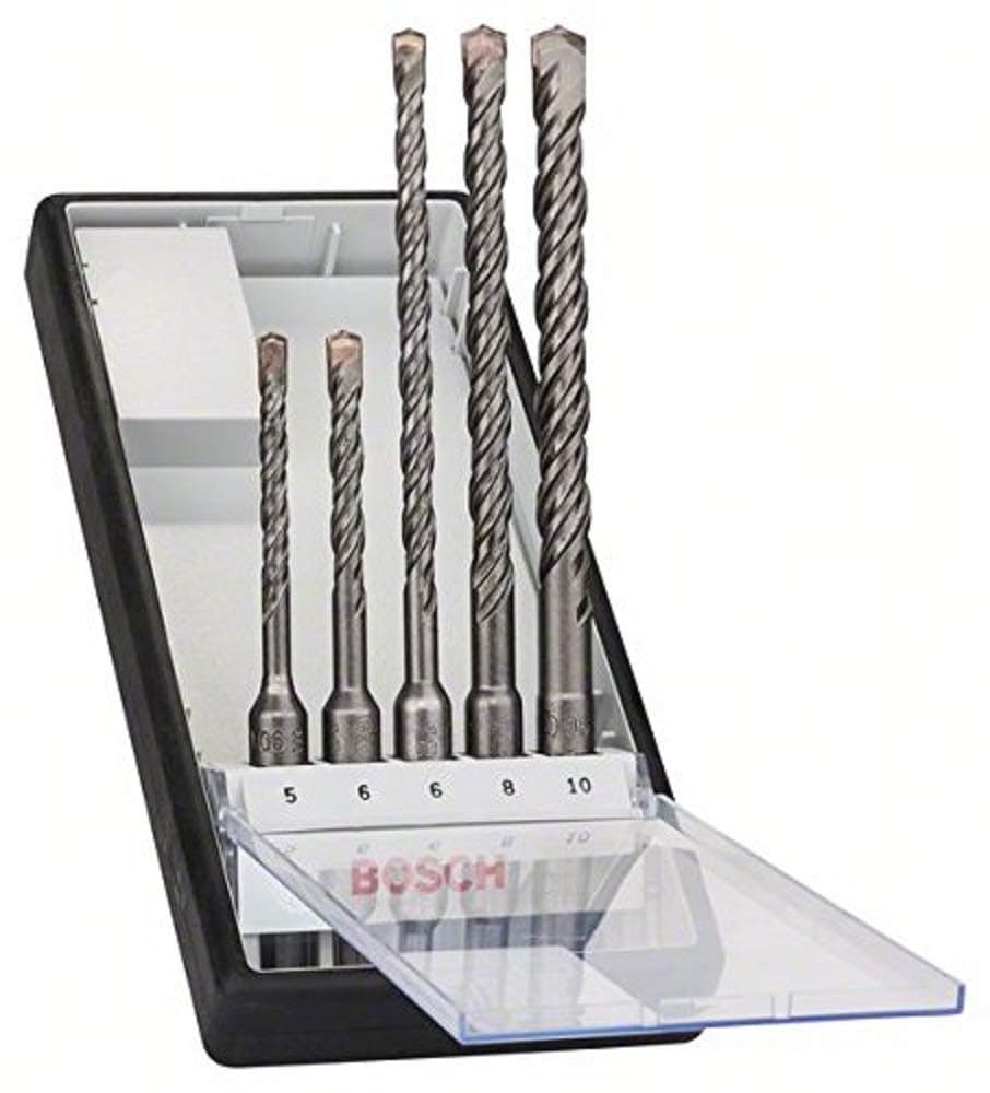 Bosch Professional 5-Piece SDS Plus-5 Robust Line Hammer Drill Bit Set (for Concrete, Accessories for Rotary Hammers)