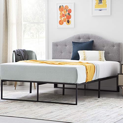 Linenspa Metal Platform Bed Frame - Under Bed Storage Space - No Box Spring Needed - 14" High - Modern Contemporary - Sturdy Steel - Light Weight - Easy Assembly - Tool Included - Queen Size