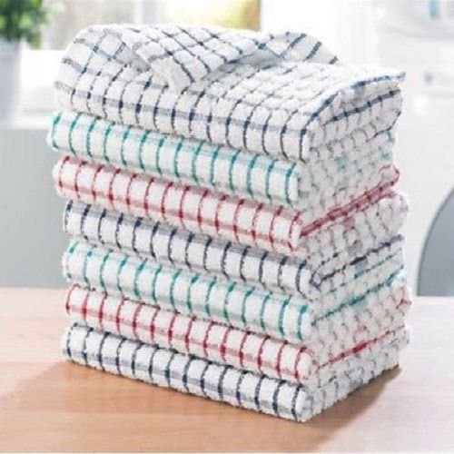 pump it up 100% Cotton Tea Towels Set Kitchen Dish Cloths Cleaning Drying by QualtyWise (Pack of 3)