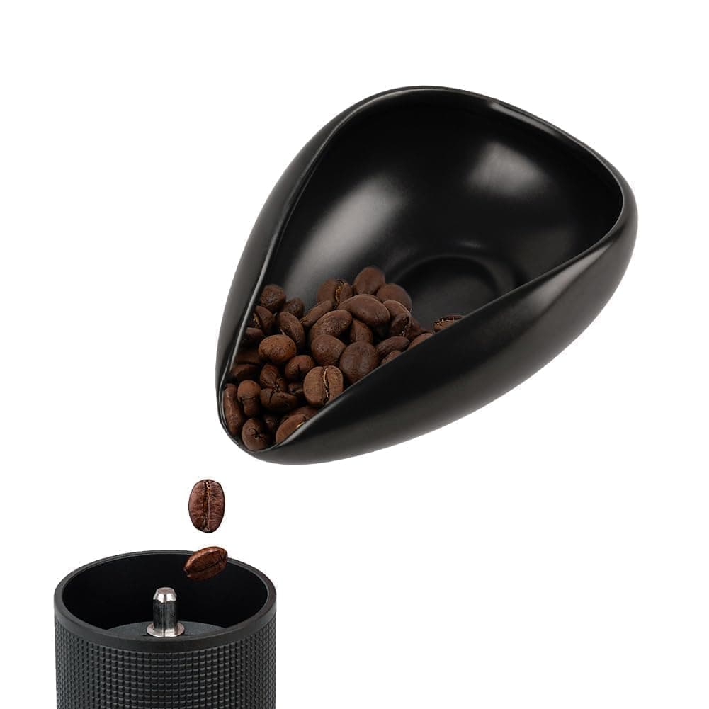 watchget Coffee Beans Dosing Cup Coffee Dosing Tray Ceramic Dosing Vessel Loose Leaf Tea Vessel Single Dose Measuring Tray, Black