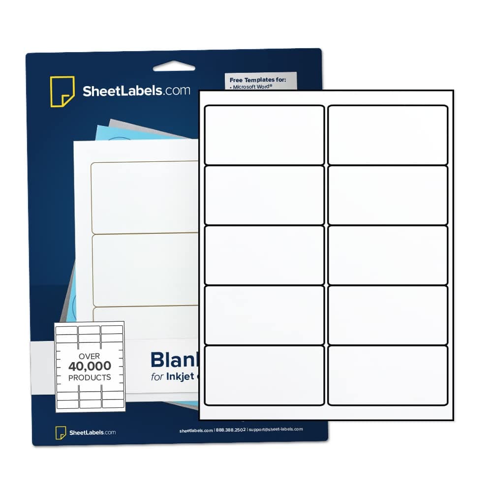 2" x 4" Labels for Shipping/Mailing from SheetLabels.com, Laser or Inkjet Printable, 250 Labels - 25 Sheets
