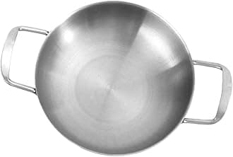 Luxshiny Stainless Steel Seafood Pot Mini Pan Stock Pot Lid Steel Pan for Home Canteen Outdoor 18cm