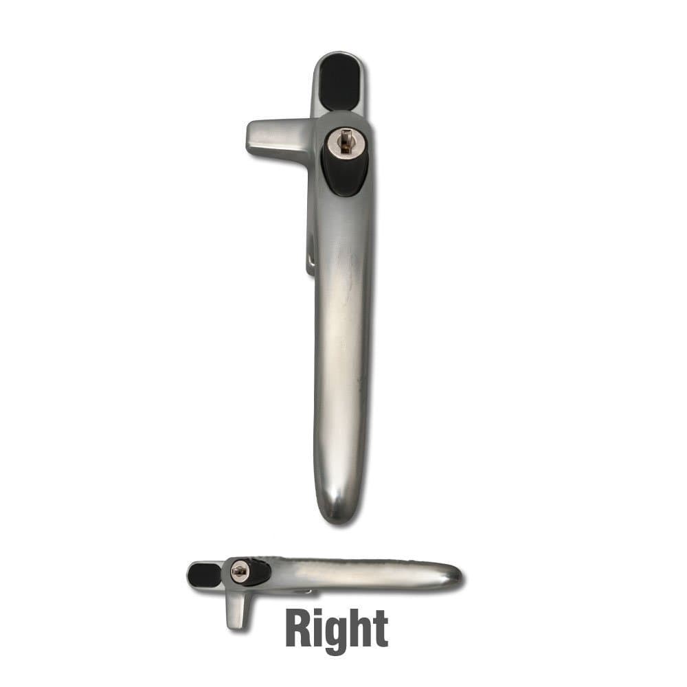 Silver Right Handed Cockspur Virage Window Handle with 9mm backset by Securistyle CB09SLR