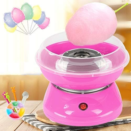 Sweet Cotton Candy Making Machine Cotton Candy Maker Automatic Mini Hard and Sugar Free Countertop Floss Maker with Sugar Spoon + Candy Floss Sticks - Multicolor