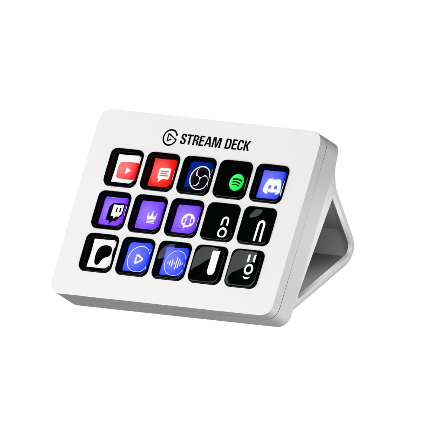 Stream Deck MK.2 White – Studio Controller, 15 macro keys, trigger actions in apps and software like OBS, Twitch, YouTube and more, works with Mac and PC