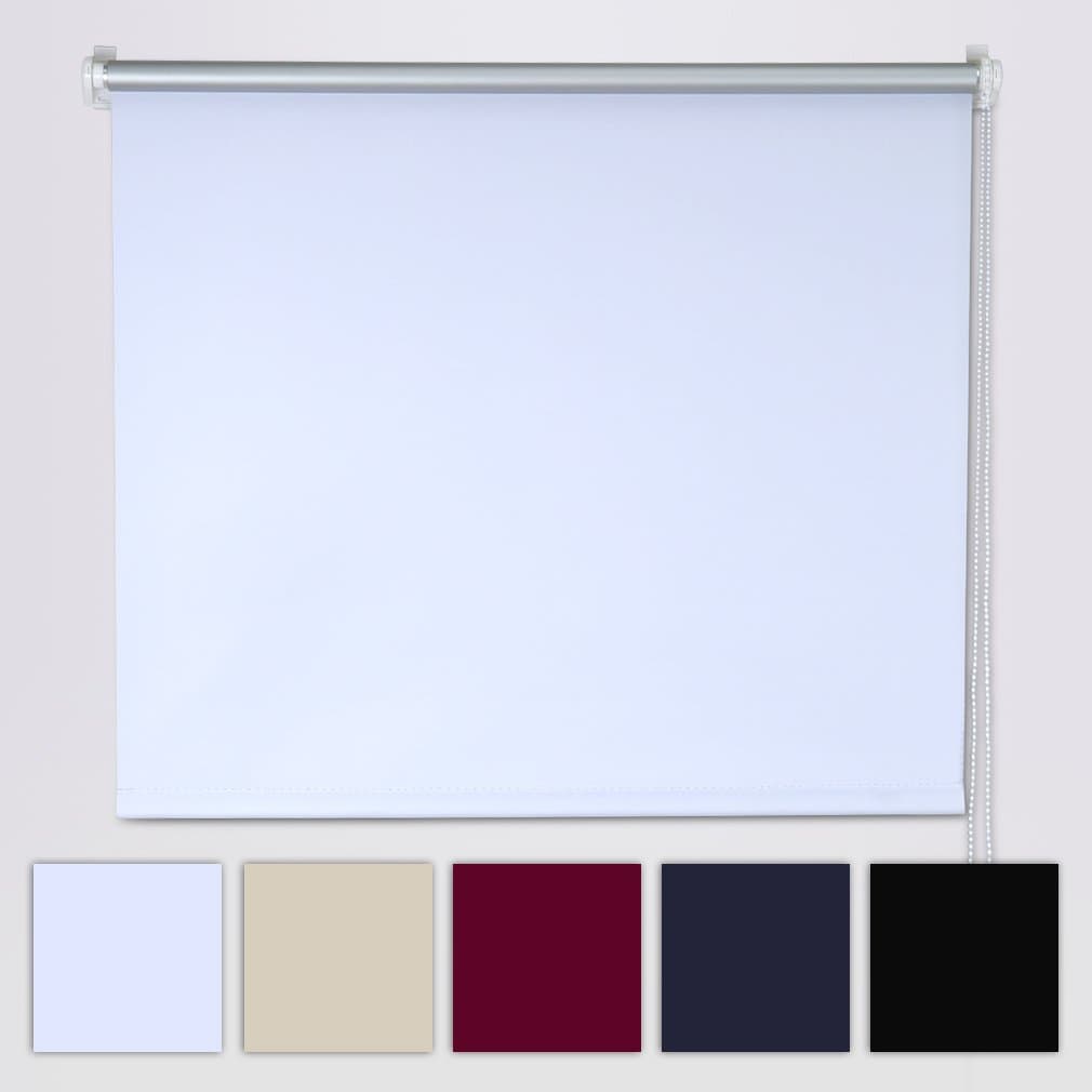 SHINY HOME - Adjustable Blackout Roller Blinds - White with Size 100 x 230cm