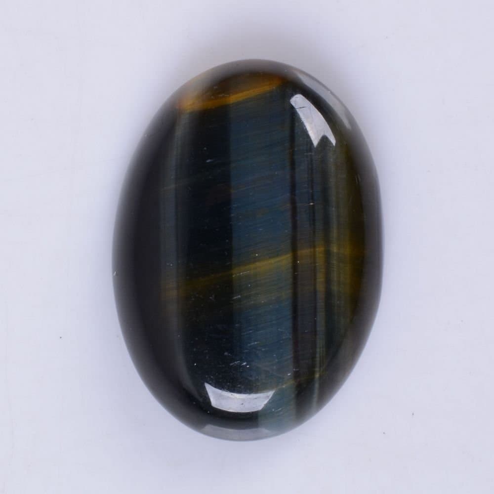 30x22mm Oval Cabochon CAB Flatback Semi-precious Gemstone Ring Face (Blue tiger eye)