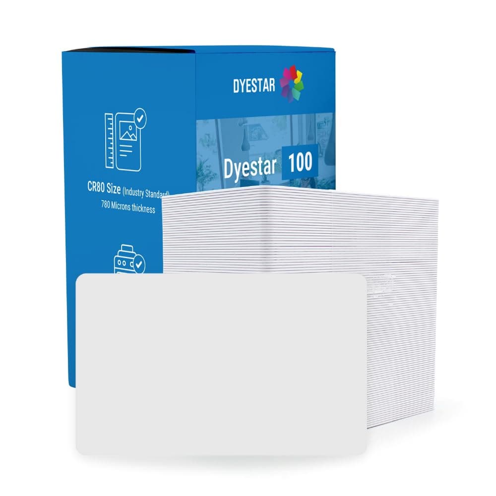 Blank Plastic Cards for ID Printing, Compatible with All Plastic Card Printers - Pack of 100