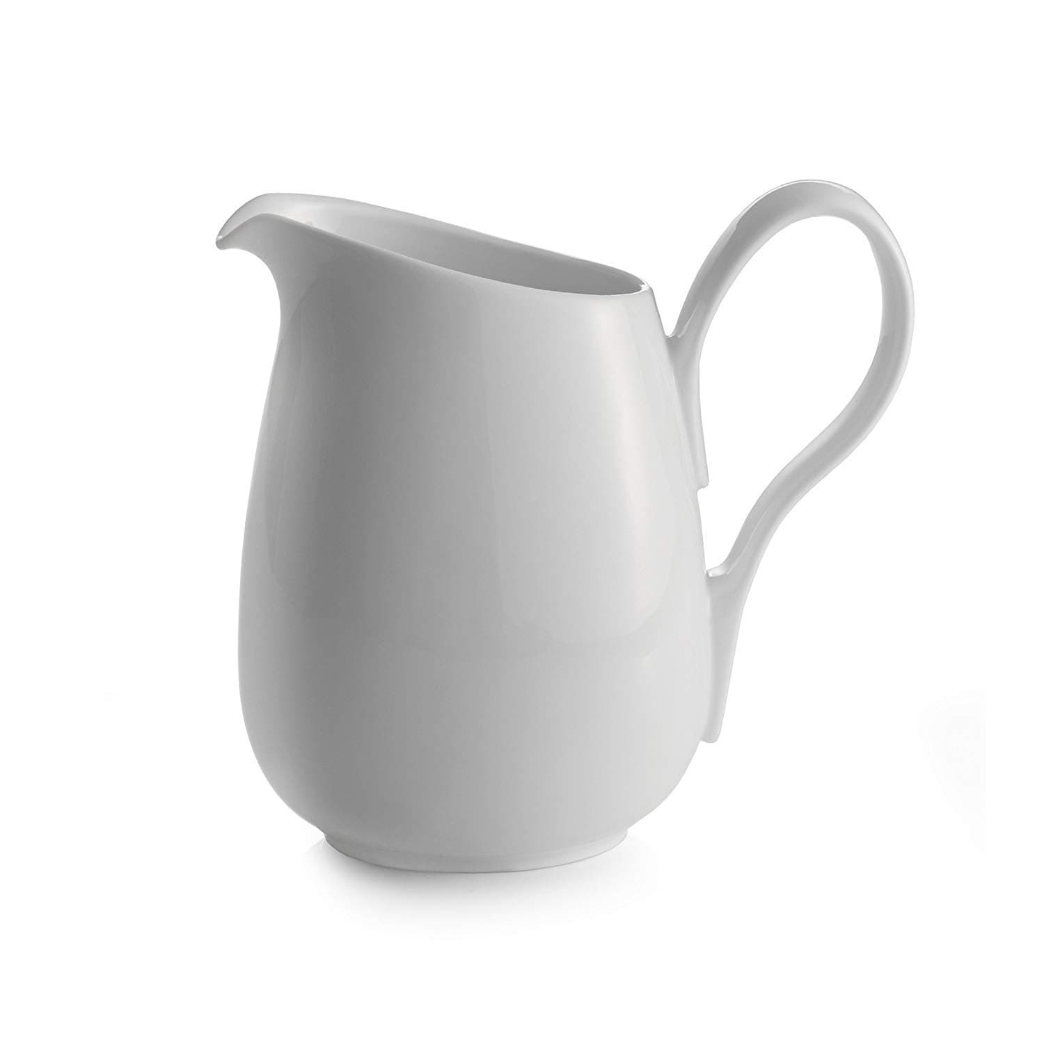 nambe Skye Pitcher | Medium Water Pitcher with Spout | White Milk Jug for Serving Juice, Sangria, Lemonade, Iced Tea, and Cocktails for Mimosa Bar | Porcelain Beverage Carafe (32oz)