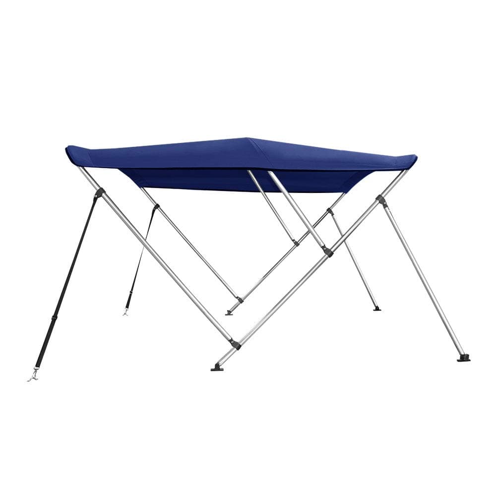 3 Bow Bimini Top for Boat Cover with Frame Canvas Hardware Kit and Boot 46" H X 79"-84" W 6' Long, Navy Blue
