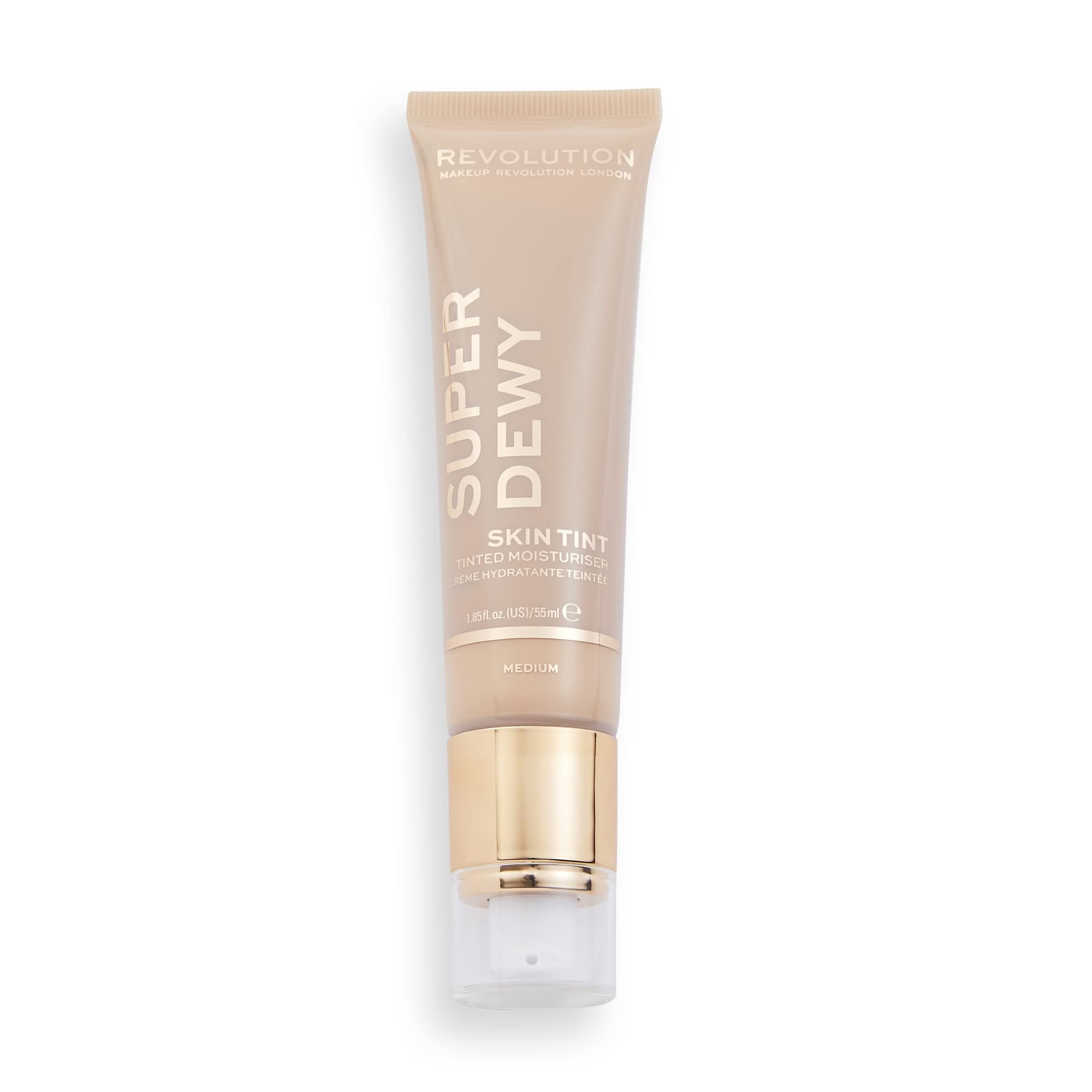 Makeup Revolution Superdewy Tinted Moisturiser – Medium Light | Lightweight Hydrating Coverage with Skincare Benefits | Natural Dewy Finish | SPF Makeup Base | 30 ml