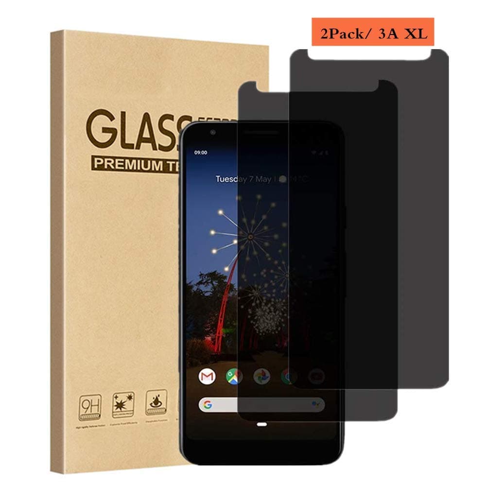 [2-Pack] Privacy Screen Protector for Google Pixel 3a XL, Anti Spy/Anti Glare, Anti-Scratch, Case Friendly [3D Touch] Tempered Glass Compatible Google Pixel 3a XL 6.0 Inch, 2019 (Privacy-2pcs)