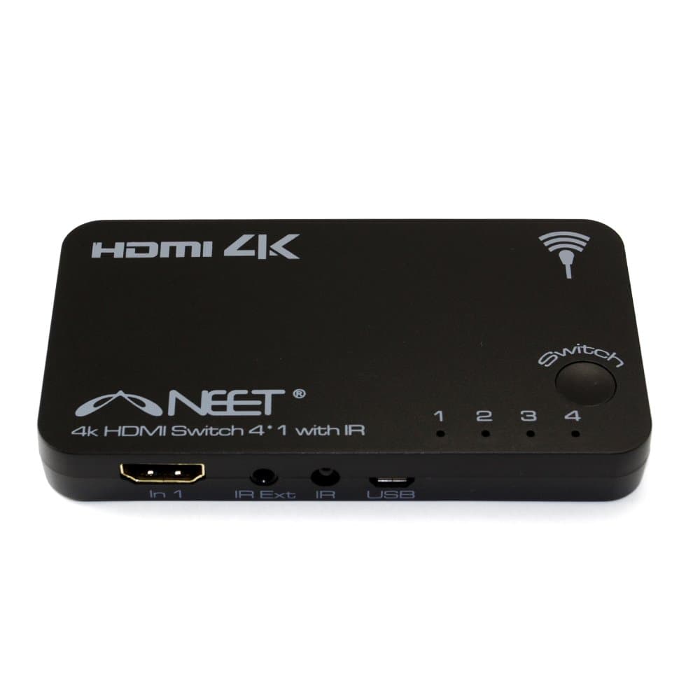 Neet® 4K HDMI Switch 4 x 1 with IR - 3D 4k x 2k - USB Powered