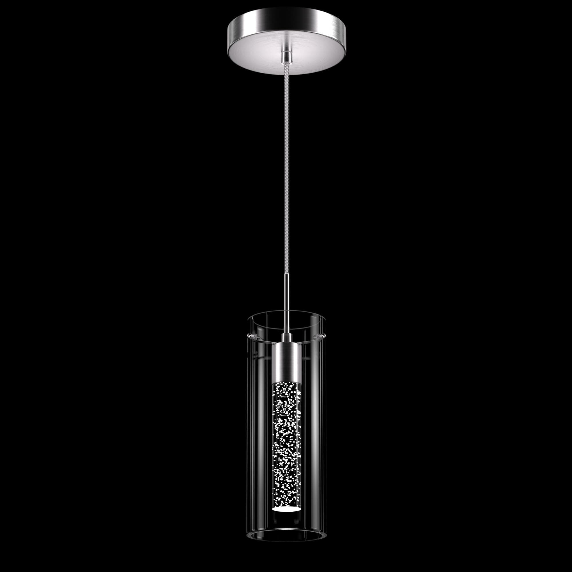 1 Pack Pendant Ceiling Light Fixture, Pendant Lights for Kitchen Island Crystal Pendant Light, 1-Light Integrated Kitchen Hanging Light Fixture Modern Island Light with Bubble Glass