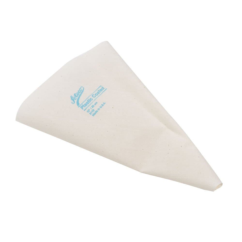 Ateco Plastic Coated Canvas Decorating Bag, 10-Inch, Reusable, Made in USA, White