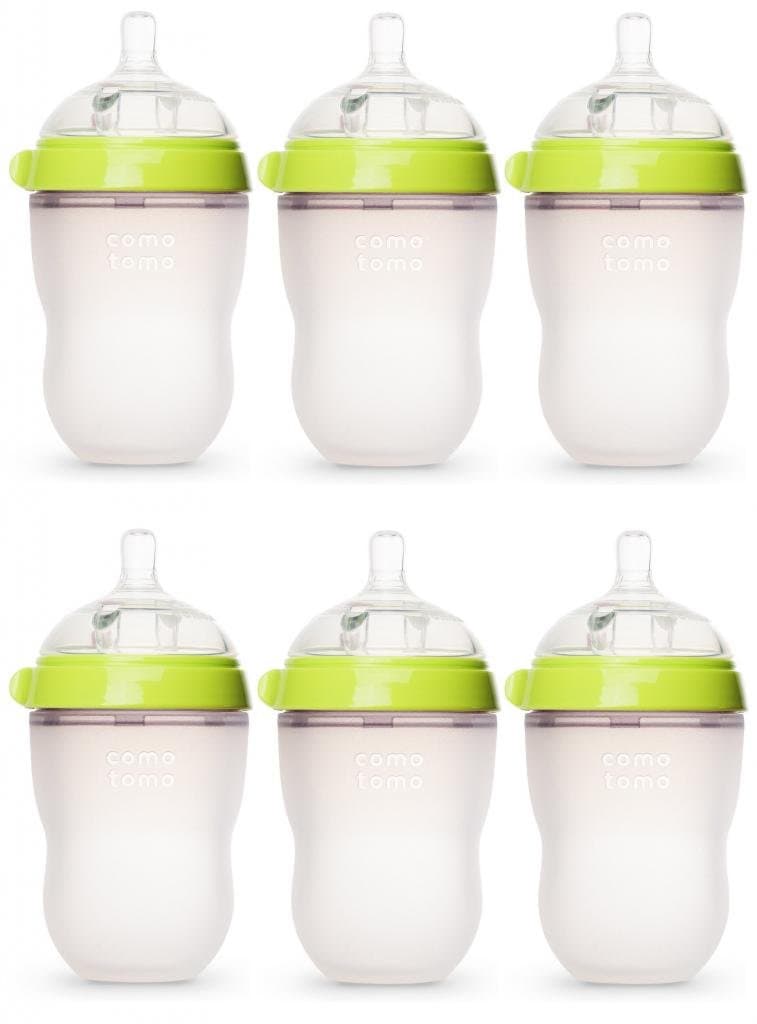 Comotomo Natural Feel 8oz. Bottle 6 Pack - Green