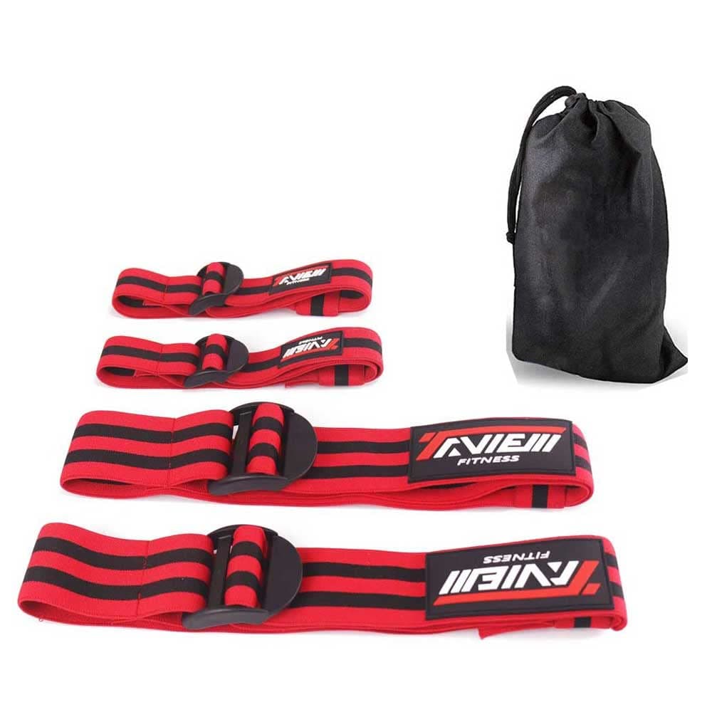 TAVIEW Occlusion Training Bands,4 Pack (2 Bicep Bands,2 Leg Bands), Comfortable Elastic Bands for Blood Flow Restriction Training and Fast Muscle Growth Without Lifting Heavy Weights