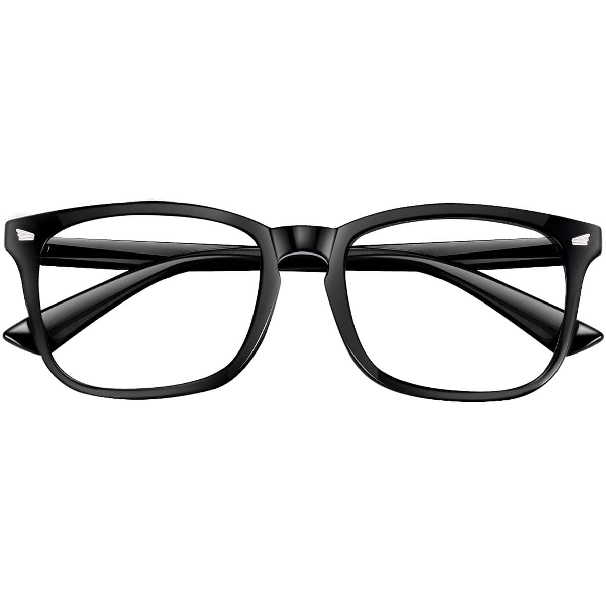 Blue Light Blocking Glasses 1pack Square Computer Glasses Women/Men, Nerd Reading Gaming Glasses Non Prescription (black)