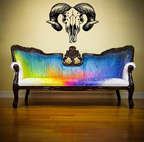 CreativeWallDecals Wall Decal Vinyl Sticker Decals Art Decor Design Deer Skull Tattoo Face Mans Gift Boy Rock Cool Horor Bedroom Nursery Dorm (R1258)