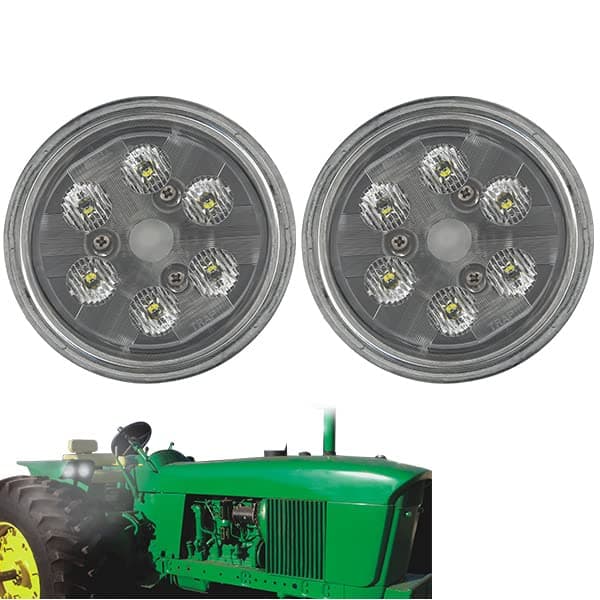 2PCS Par36 LED Tractor Light Round Flood Lamp 5000K LED Work Light 12V Sealed Beam Compatible with John Deere Tractor 4430 3010… (Flood Beam)