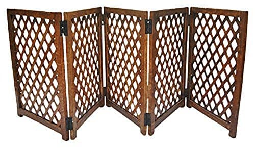 Urnporium 5 panel mango wood folding pet gate strong and durable