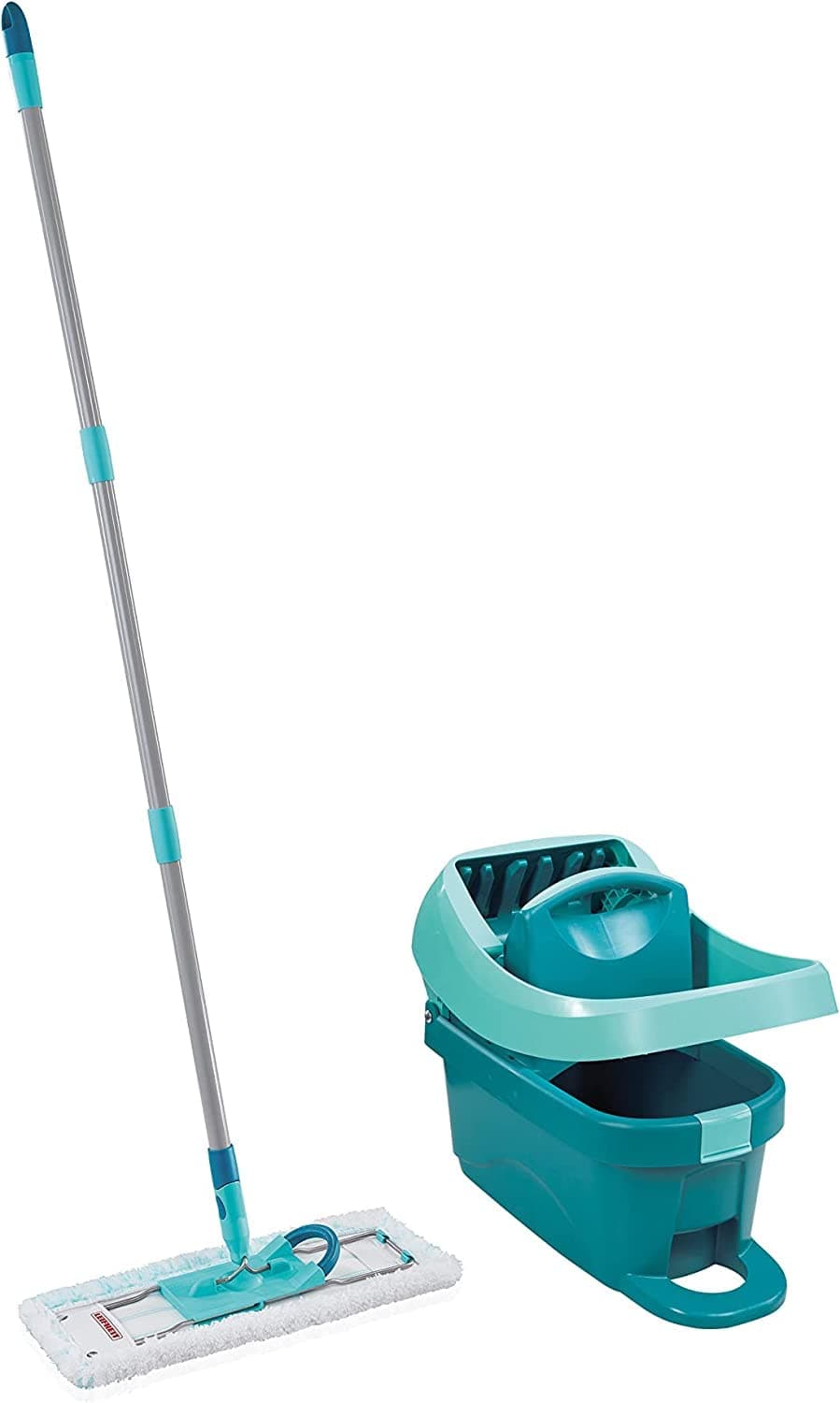 Leifheit "Profi" Mop and Bucket Set with Rollers, Turquoise