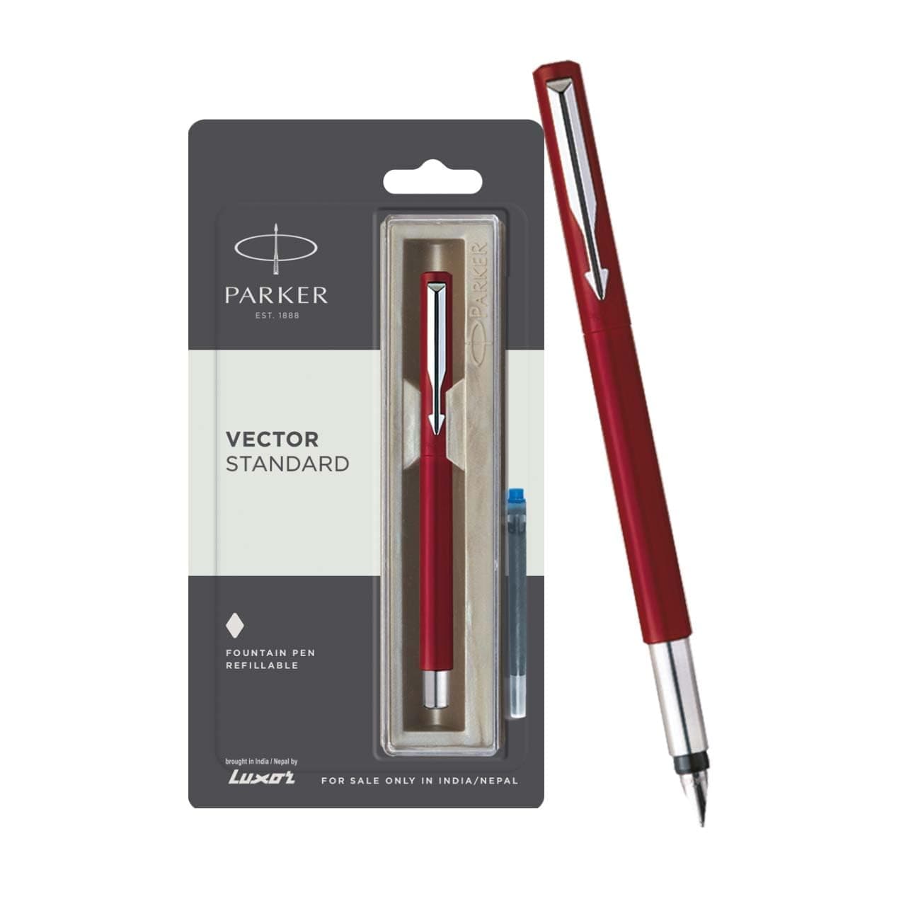 Parker Vector Standard Ct Fountain Pen, Red