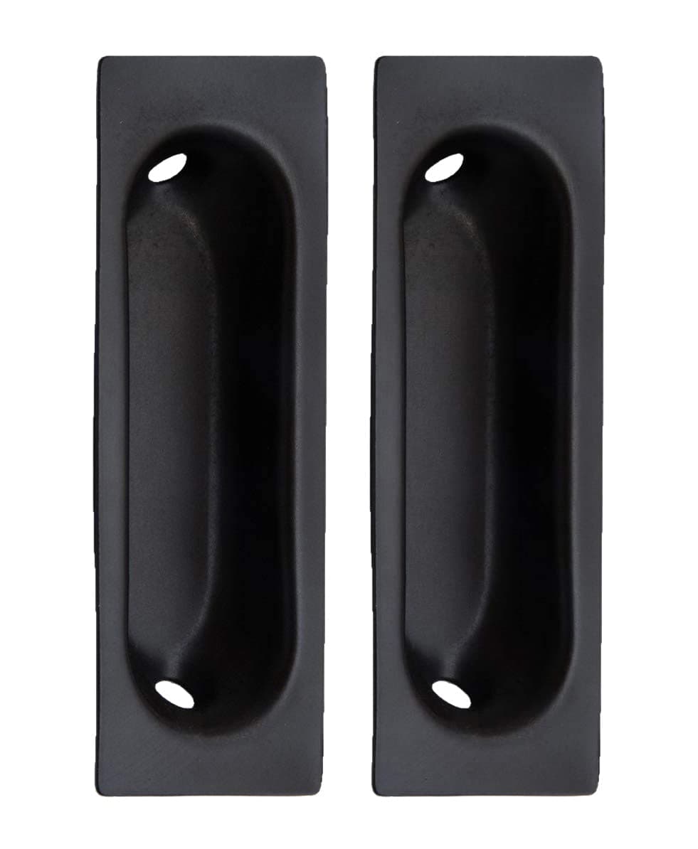QCAA Solid Brass Rectangular Flush Pull, 3"x1-1/8"x3/8", Oil Rubbed Bronze, ORB 2 Pack, Made in Taiwan