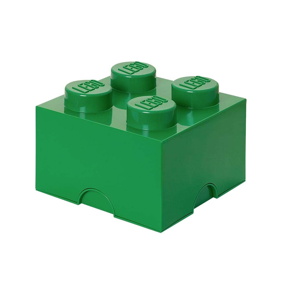 LEGO Storage Brick 4 - studs GREEN - Stackable Plastic Storage Box with Lid for Kids and Adults Ideal Desk Organizer and Toy Box - 5.6L Capacity