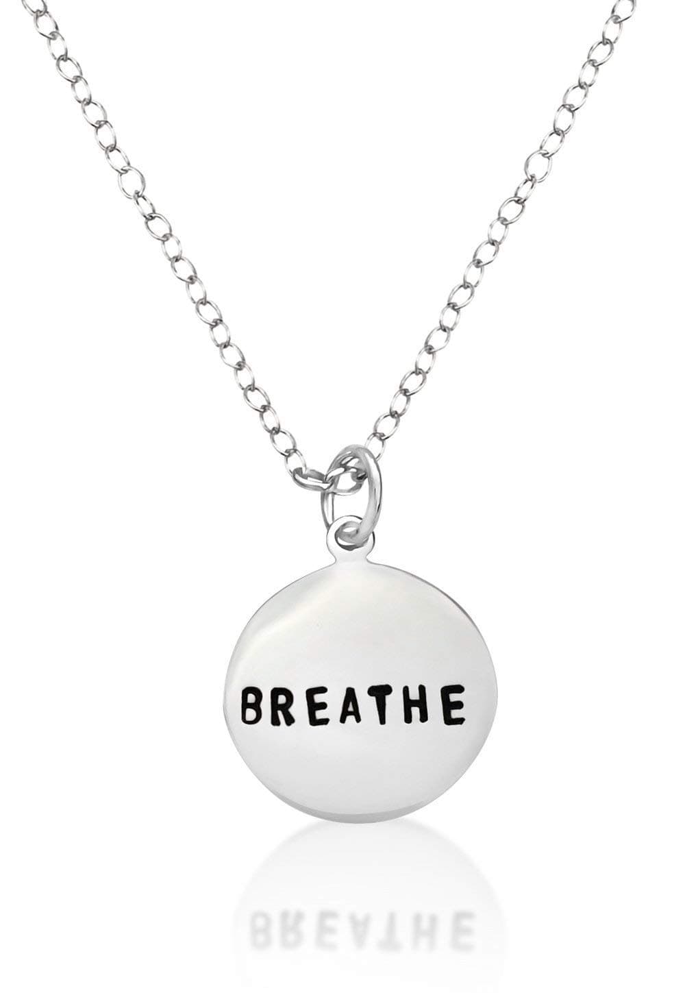 Inspirational BREATHE Sterling Silver Necklace