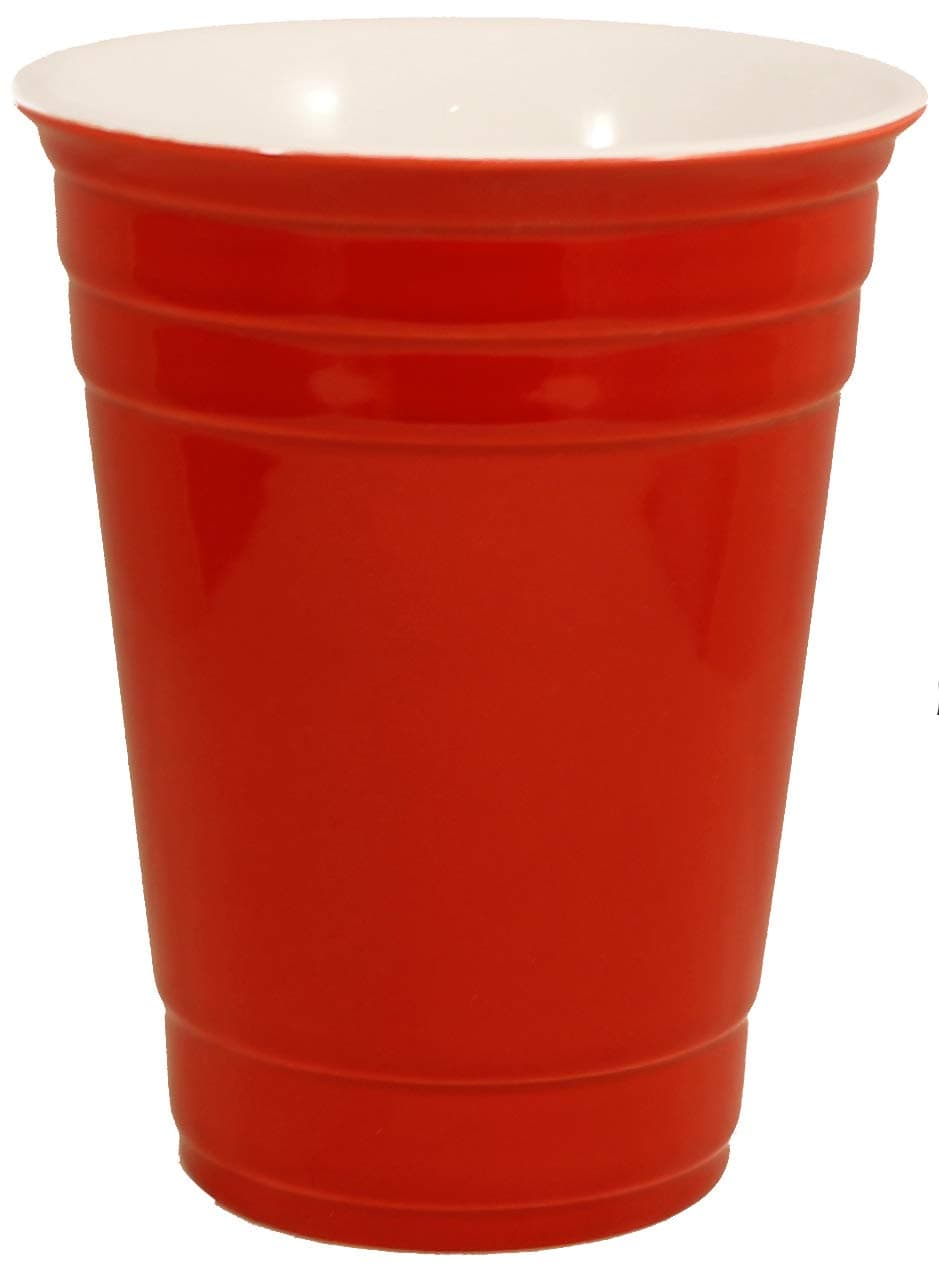 Red Solo Cup Ceramic Party Mugs with Pan Scraper (2-Pack, 14 Ounce)