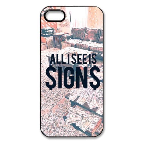 Custom Generic phone case, All I See Is Dollar Signs Comic Strips black plastic case For iphone 5,5s