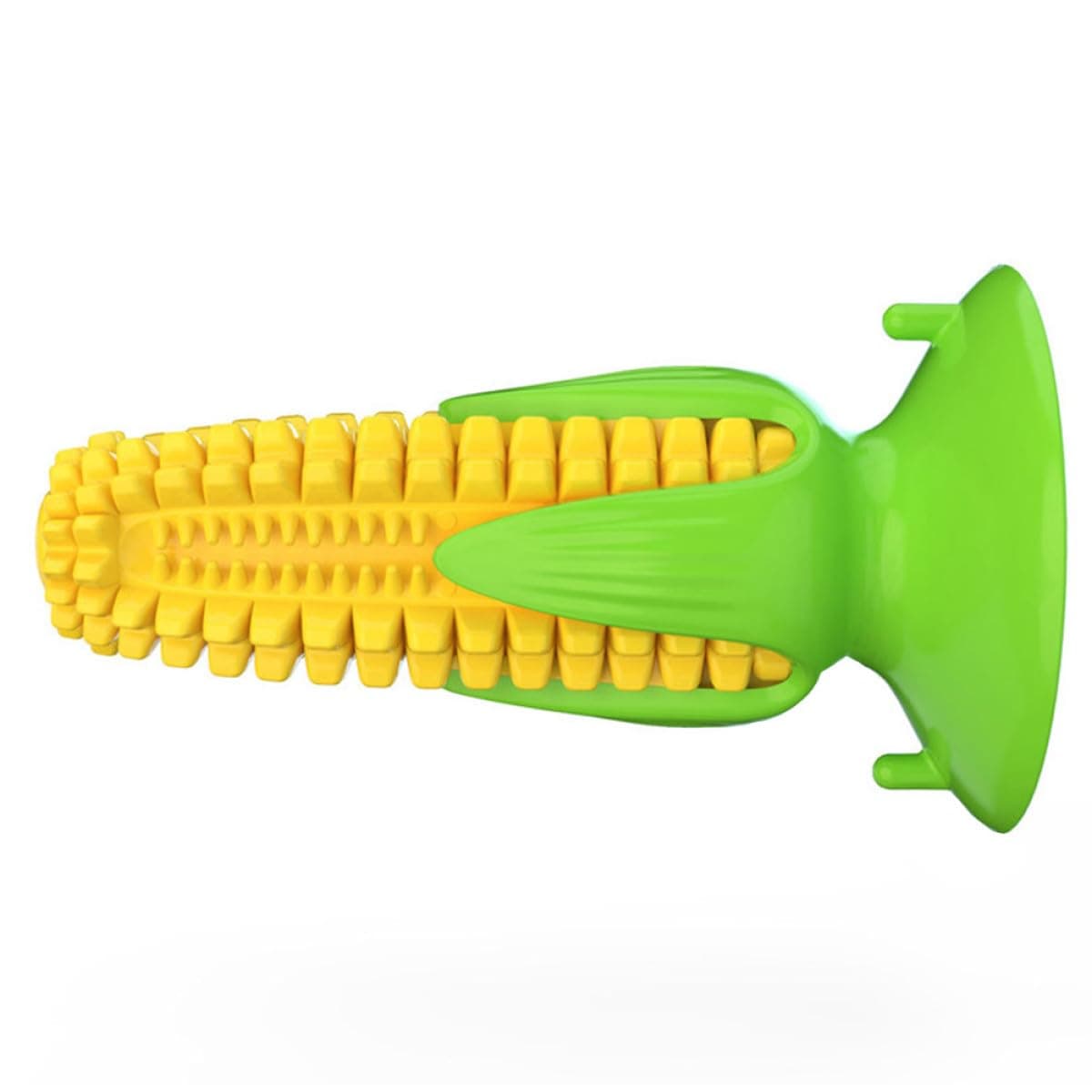 Dog Chew Corn Squeaky with Suction Cup Sturdy Slow Feeder Teeth Cleaning Dental Chew Stick for Aggressive Chewers for Dogs