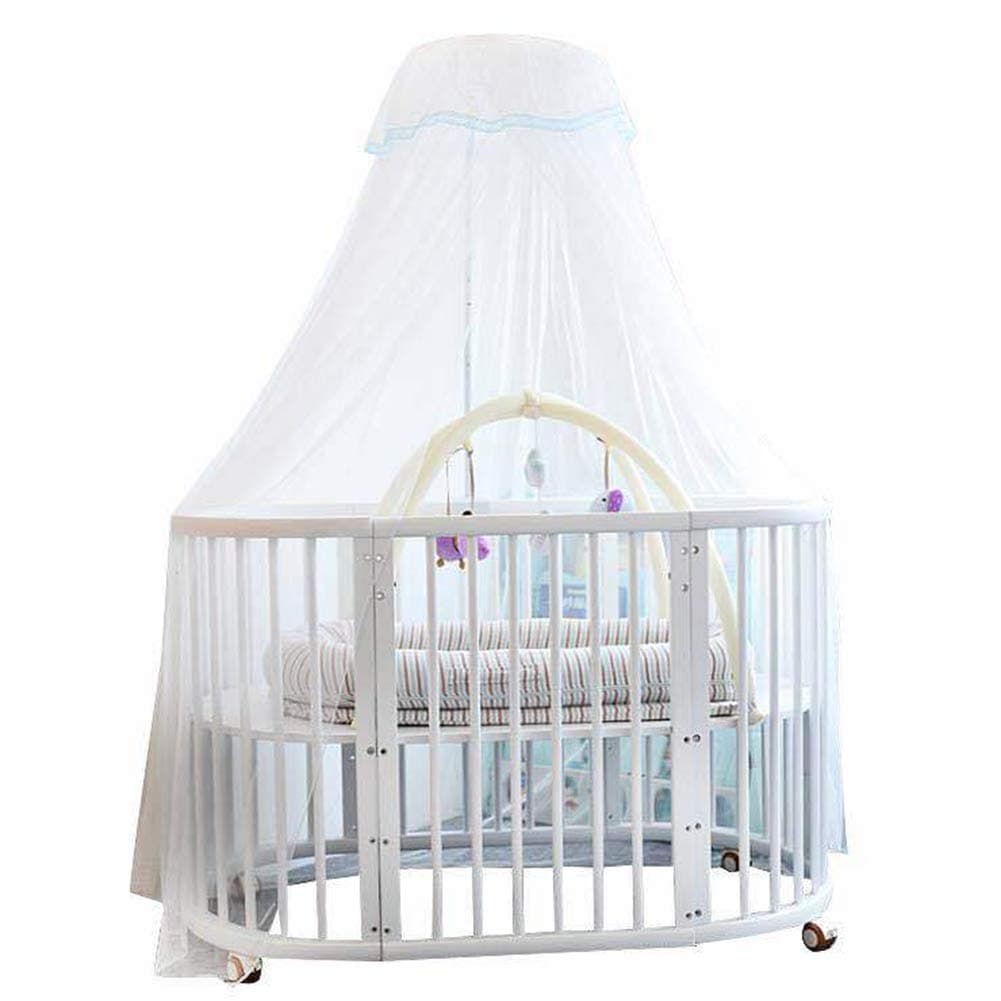 Mosqutio Net for Crib Baby Cot Bed Canopy Dome Drape Kid's Bed Netting Fly Insect Protection with Clamp Holder/Rod/Stand Heart,White
