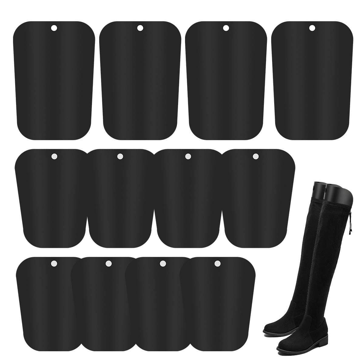 Boot Shapers - 12 Sheets for Tall Boots, 3 Sizes - 12/14/16in, Stand Up Inserts (6 Pairs)