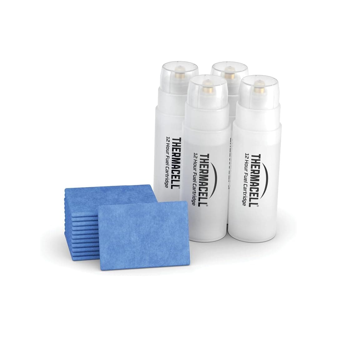 Large Refill Pack 12 x 4hr Mats and 4 x 12hr Cartridges Mosquito and Midge Protection No Spray, Scent or Mess 20 sq m Zone of Protection, THCR4