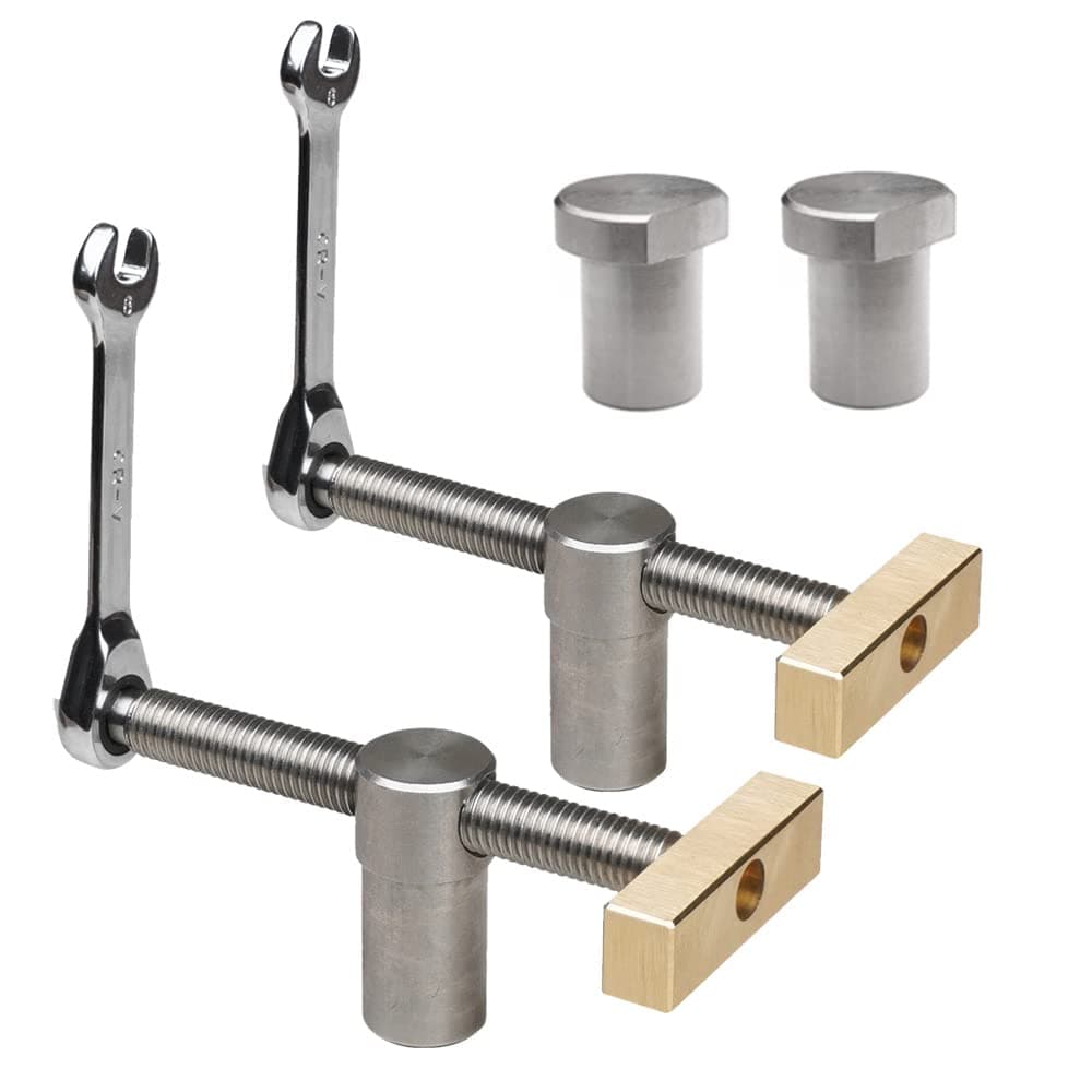 Adjustable Screw Clamp Woodworking Bench Clip Angle Stop Clamp with Bench Dog for 20mm Dog Holes Desktop Workbench (2,20mm)